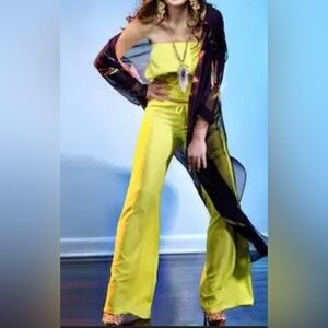 Luxurious Neon Green Crepe Pants by Ramona La Rue